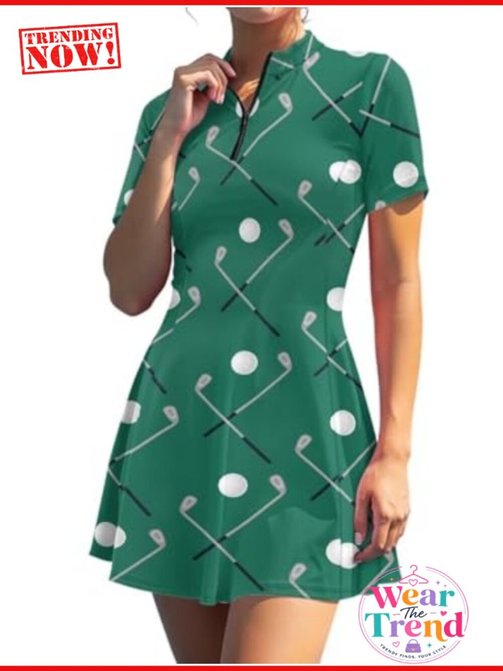 Women's Short Sleeve Collared Tennis Dress with Pockets UPF50+ Golf Workout